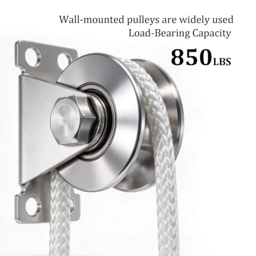 Cable Pulley Wheel Stainless Steel, Duplex Bearings, Rope Pulley for Pulley System, Gym Equipment, Sliding Gate, 2 Pack - size: 48mm_2 PCS