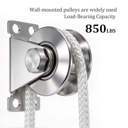 Cable Pulley Wheel Stainless Steel, Duplex Bearings, Rope Pulley for Pulley System, Gym Equipment, Sliding Gate, 2 Pack - size: 48mm_2 PCS