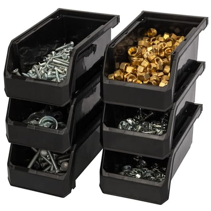 ReadySpace Small Stackable Plastic Storage Bins, 12-Pack, Black - color: Black, size: Small, 12-Pack