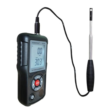 VA109 Professional Anemometer – Wind Speed Meter for Air Flow, Velocity, Temperature – HVAC CFM Meter CMM Tester with Backlit LCD, Max/Min, Auto Shutdown