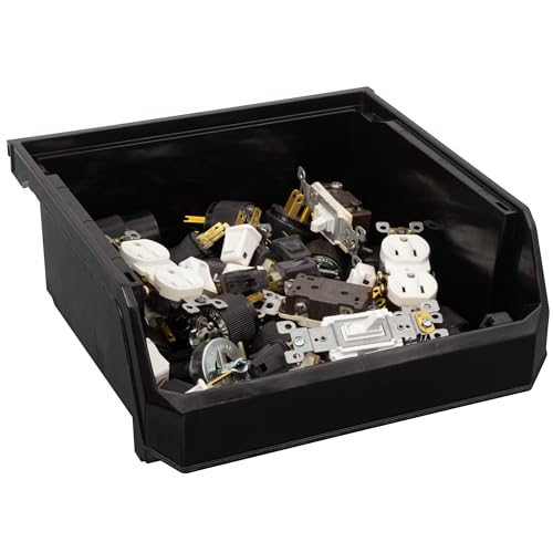 ReadySpace Medium-Wide Stackable Plastic Storage Bins, 4-Pack, Black - color: Black, size: Medium-Wide, 4-Pack