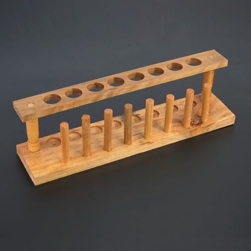 Wooden Test Tube Rack 6/8/10 Hole - Laboratory Tube Holder for Experiments, Durable Wood Stand with Alkali Resistance(8 Hole) - size: 8 Hole