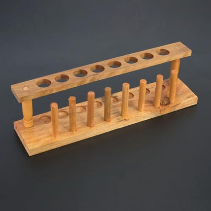 Wooden Test Tube Rack 6/8/10 Hole - Laboratory Tube Holder for Experiments, Durable Wood Stand with Alkali Resistance(8 Hole) - size: 8 Hole