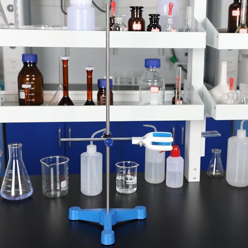 stonylab Lab Stand, Laboratory Stand Support Triangular Tripod Retort Base Support Stand with Rod (23.86 inch L)