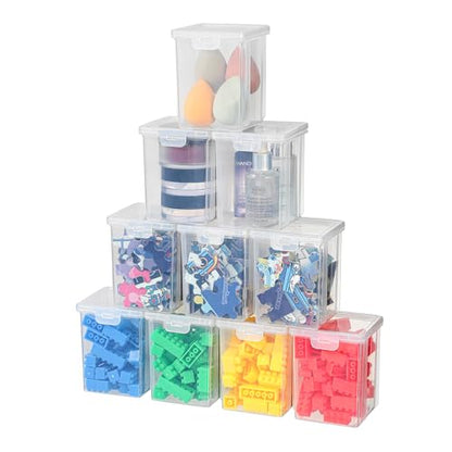 10 Pack Deep Clear Square Storage Box, Craft & Art Marker Organizer - size: Clear Square Medium - 10 Pack