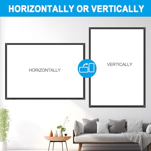 H-Qprobd 48"x30" Magnetic White Board Dry Erase Wall Mount Whiteboard - Office Home Classrooms White Board Hanging Writing Board with Black Aluminum Frame - size: 48"W x 30"H
