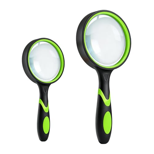 10X Handheld Reading Magnifying Glass, 2-Pack Set