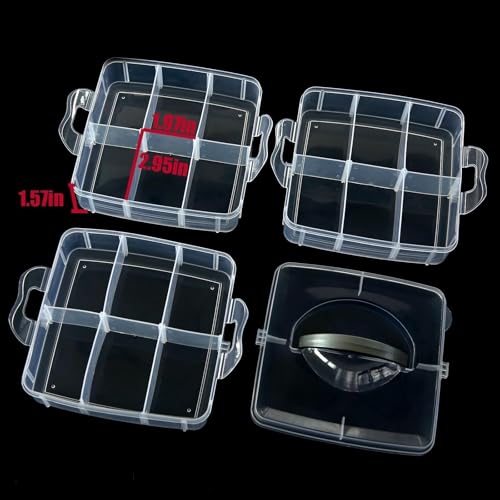 2pack 3-Tier Stackable Bead Storage Container Box 18 Compartments Organizer - size: 18 Grids