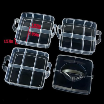 2pack 3-Tier Stackable Bead Storage Container Box 18 Compartments Organizer - size: 18 Grids