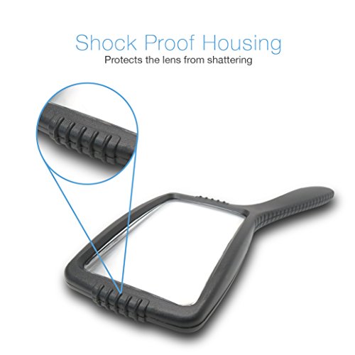 MagniPros Jumbo Size Magnifying Glass Wide Horizontal Lens(3X Magnification)- Shockproof Housing & Scratch Resistant Design W/Large Viewing Area Ideal for Reading Small Prints & Low Vision