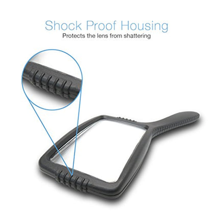 MagniPros Jumbo Size Magnifying Glass Wide Horizontal Lens(3X Magnification)- Shockproof Housing & Scratch Resistant Design W/Large Viewing Area Ideal for Reading Small Prints & Low Vision