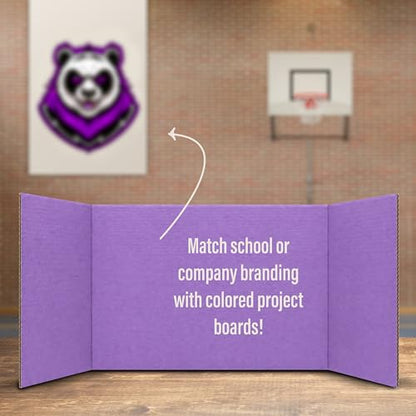 Flipside Products 18" x 48" Purple Project Boards, Pack of 24, Trifold, Presentation Board, DIY Projects, Small Display, Science Fair, Classroom, Clubs, 4H, Graduation - color: Purple
