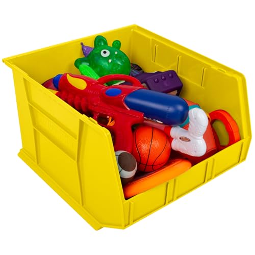 Akro-Mils 30270 AkroBins Plastic Hanging Stackable Storage Organizer Bin, 18-Inch x 16-Inch x 11-Inch, Yellow, 3-Pack - color: Yellow