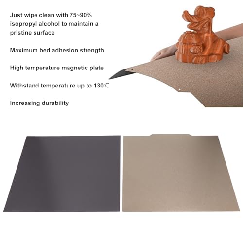 Spring Steel PEI Build Plate with Matte Texture 332x340mm for Raise3D Pro2 PRO 2 Plus 3D Printer Double Sided Magnetic Base