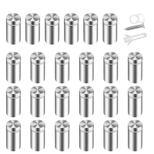 Standoff Screws for Acrylic & Signs - 0.5x1 in 24pcs Metal Mounts - size: 0.5x1 in (24 Pcs)