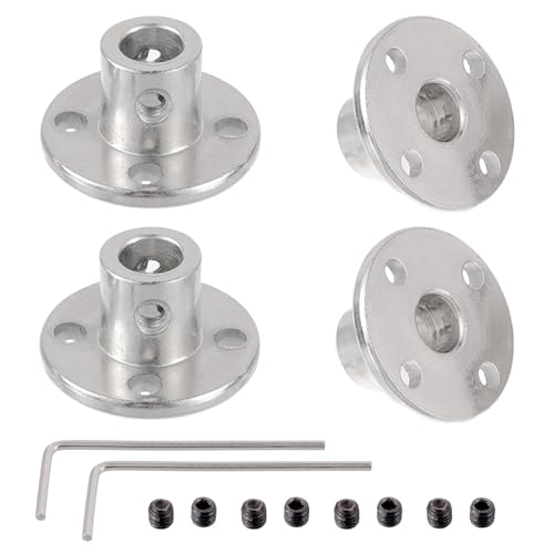 6mm Rigid Flange Coupling Connector, Rigid Guide Model Coupler Accessory, Rigid Shaft Axis Fittings with Electroplated and High Hardness Heat Treated for DIY RC Model Motors(4Pcs) - style: 6mm