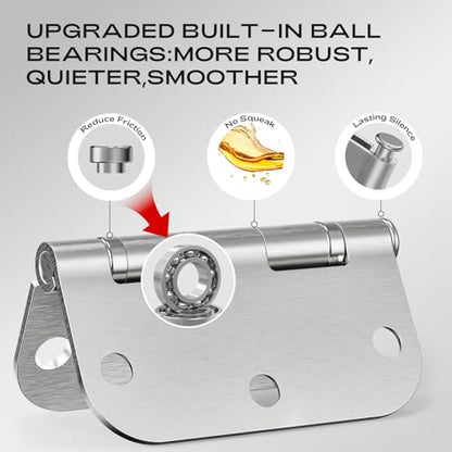 Brushed Nickel Door Hinges 3.5 Inch 5/8" Radius No-Squeak 18 Pack - color: Satin Nickel Ball Bearing, size: 18 Pack