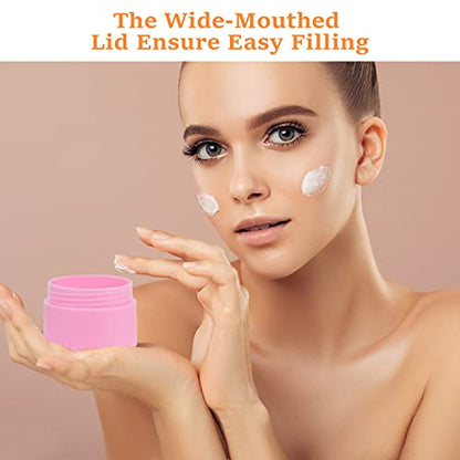 Plastic Containers,Plastic Lotion Jar with Inner Liners & Dome Lids,1.25 Oz - color: Pink