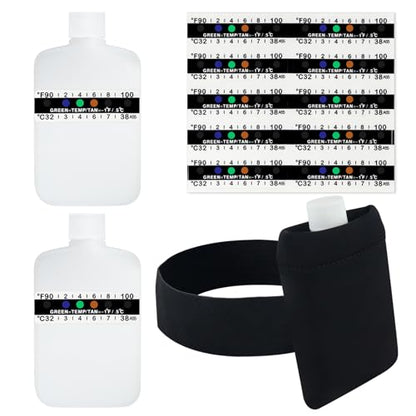 3oz Urine Test Complete Kit, 2 Smaller Translucent Portable Empty Bottle, Hidden Hi-Stretch Leg Strap and Thermal Sample Bag, 10 Temperature Test Strips, Urine Bottle Kit Test Practice at Home