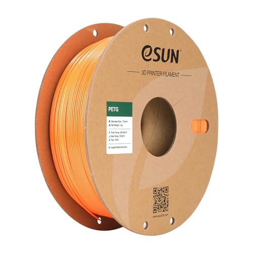 eSUN PETG Filament 1.75mm, 3D Printer Filament PETG, Dimensional Accuracy +/- 0.05mm, 1KG Spool (2.2 LBS) 3D Printing Filament for 3D Printers, Solid Orange - color: L-solid Orange, size: PETG 1.75MM - 1KG
