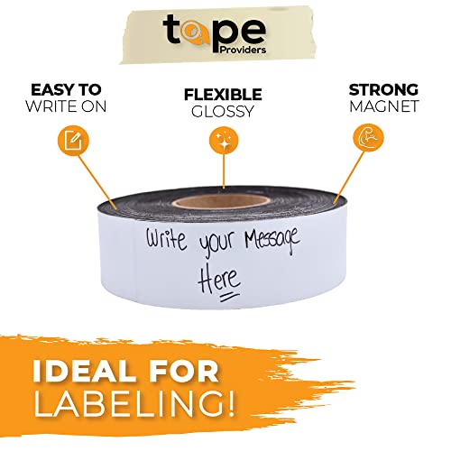 WOD MAG03-WOE Dry Erase Magnetic Whiteboard Strip Tape - 1/2 inch x 10 feet - Write On/Wipe Off for Labeling in Classrooms, Refrigerators, and Crafts - Glossy White Board - size: 1/2 In. x 10 Ft.