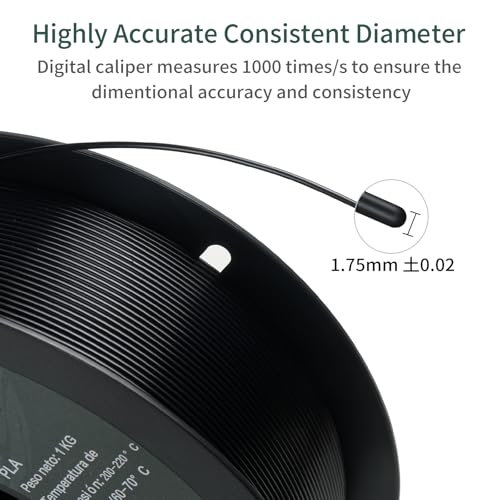 PLA 3D Printer Filament Bundle, Dimensional Accuracy +/- 0.03 mm, 16 x 1 kg Spool(35.2lbs), 1.75 mm，Black - color: 16*1kg Black