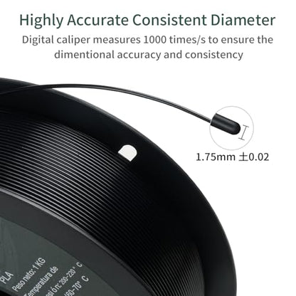PLA 3D Printer Filament Bundle, Dimensional Accuracy +/- 0.03 mm, 16 x 1 kg Spool(35.2lbs), 1.75 mm，Black - color: 16*1kg Black
