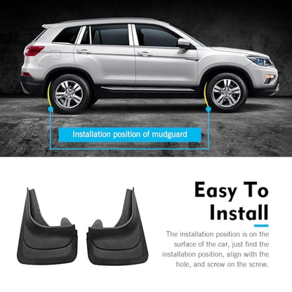 2 PCS Mud Flaps, 8.27 × 12.60 Inches Mud Guards, Flexible Front & Rear Mudflaps Protection Shield, Universal for Car, Truck, SUV (Black)