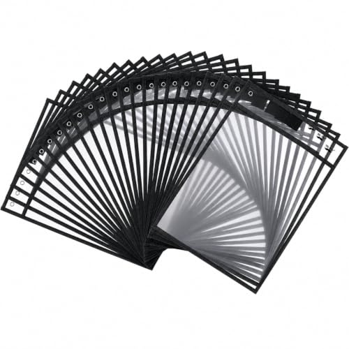 Mr. Pen- Large Reusable Dry Erase Pockets Bulk, 24 Pack, Black - color: Black, size: 24 Pack