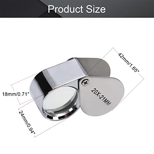 Othmro 1Pcs Magnifying Glass, Mini Microscope Jewelry Eye Loupe Magnifier Magnifying Glass Powerful Doublet, Chrome Plated, Round Body Jewel Loup, 21 mm,20X 2000%,Silver,for Antiques, Coins - color: 20x/21mm
