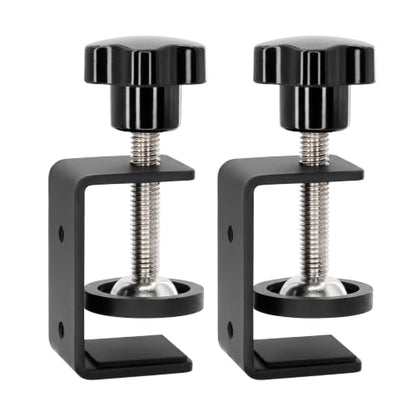 2-Pack 1 Inch Heavy Duty Mini C Clamps, Black Metal Desk Clamps with 0-1.38 Inch Clamping Capacity - Perfect For Workbenches, Diy Projects & Crafting(parallel clamps)