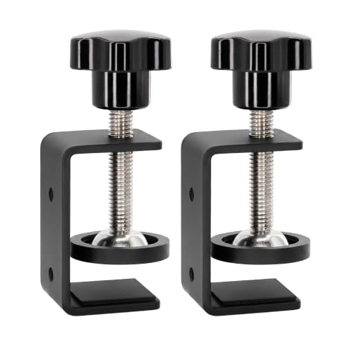 2-Pack 1 Inch Heavy Duty Mini C Clamps, Black Metal Desk Clamps with 0-1.38 Inch Clamping Capacity - Perfect For Workbenches, Diy Projects & Crafting(parallel clamps)