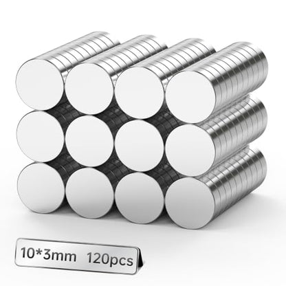 10x3mm Magnets for Crafts, 120PCS Small Strong Neodymium Magnets - size: 10x3mm 120PCS