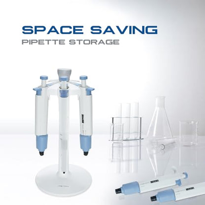 LabChoice Round Pipette Stand - Carousel Holder for Up to 6 Laboratory Micropipettes - Easy Assembly, Sturdy Base - Lab Equipment