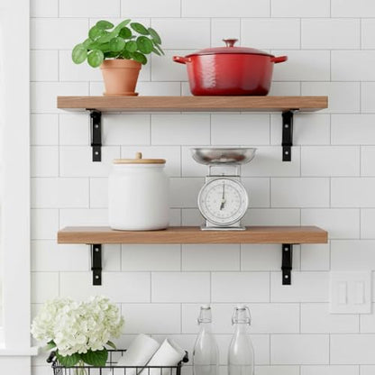 4 Pcs Folding Shelf Brackets, 10 Inch Heavy Duty Metal Foldable Triangle Wall Mounted Table Hinge, Space Saving Black Brackets for Bench Table DIY with Screws