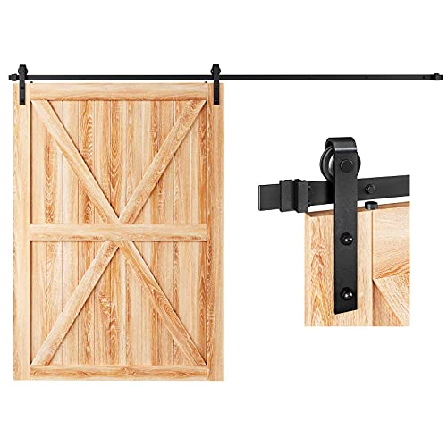 EaseLife 10 FT Sliding Barn Door Hardware Track Kit,Basic J Pulley,Slide Smoothly Quietly,Easy Install (10FT Track Kit for 60" Wide Single Door) - size: 10 Feet