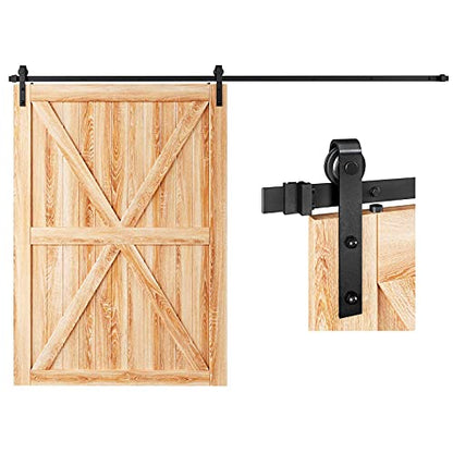 EaseLife 10 FT Sliding Barn Door Hardware Track Kit,Basic J Pulley,Slide Smoothly Quietly,Easy Install (10FT Track Kit for 60" Wide Single Door) - size: 10 Feet