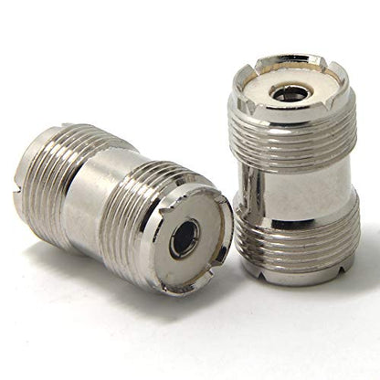 Ancable 2-Pack SO-239 / PL-259 UHF Female to Female Coax Cable Barrel Adapter Connector PL259 Coupler Plug for CB HAM Radio Antenna, SWR Meter