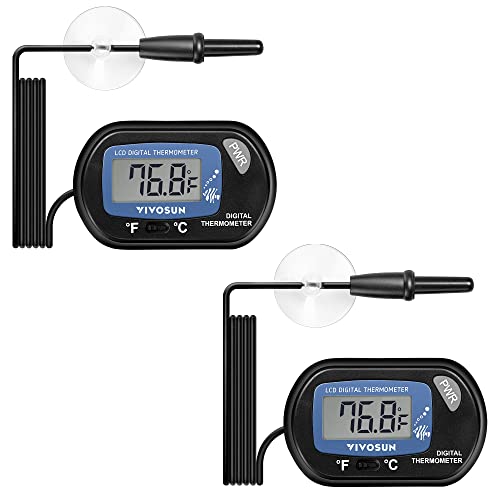 VIVOSUN 2-Pack LCD Digital Aquarium Thermometer - size: 2 packs