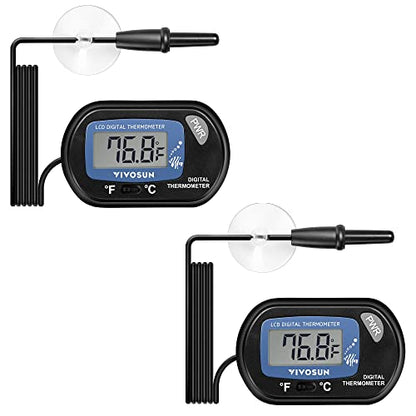 VIVOSUN 2-Pack LCD Digital Aquarium Thermometer - size: 2 packs