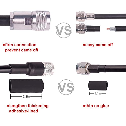 XRDS -RF KMR400 SMA to N Cable 10ft, N-Male to SMA-Male Connector Low Loss Extension Cable 50 Ohm SMA Cable for 3G/4G/5G/LTE/ADS-B/Ham/GPS/WiFi/RF Radio to Antenna Use