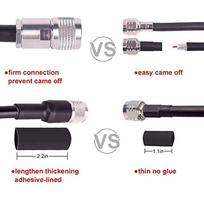 XRDS -RF KMR400 SMA to N Cable 10ft, N-Male to SMA-Male Connector Low Loss Extension Cable 50 Ohm SMA Cable for 3G/4G/5G/LTE/ADS-B/Ham/GPS/WiFi/RF Radio to Antenna Use