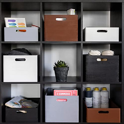 Creative Deco XXL Black Wooden Crate Nesting Crate Handles - color: Black, size: XXL
