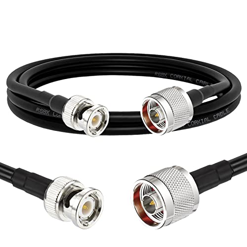 Superbat N Male to BNC Male Jumper Cable 50 Ohm 3ft Low Loss RG8X Cable for Scanner Antenna Splitter VHF Radio etc. - style: n male to bnc male