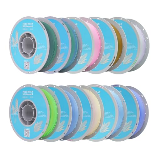 Matte Rainbow PLA 3D Printer Filament, 10Rolls,1KG Spool(2.2lbs) 1.75mm, Multicolor Gradient Filament Bulk for Most FDM 3D Printers,10 Different Matte Rainbow Colors - color: 10*1kg Different Matte Rainbow