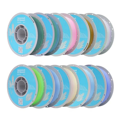 Matte Rainbow PLA 3D Printer Filament, 10Rolls,1KG Spool(2.2lbs) 1.75mm, Multicolor Gradient Filament Bulk for Most FDM 3D Printers,10 Different Matte Rainbow Colors - color: 10*1kg Different Matte Rainbow