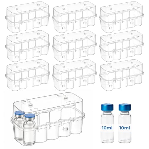 10-Pack 10mL Vial Storage Case, 10-Slot Insulin & GLP-1 Organizer - size: 10ml 10-slot 10pcs