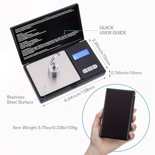 Smart Electric Weigh Digital Pocket Gram Scale,100g x 0.01g Digital Gram Scale, Jewelry Scale, Food Scale, Kitchen Scale Black, Without Battery