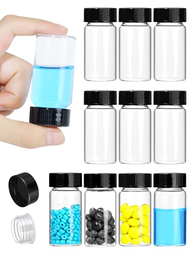 20ml Clear Small Glass Vials with Screw Caps for Essential Oil, 10 Pcs - size: 20ml-10pcs
