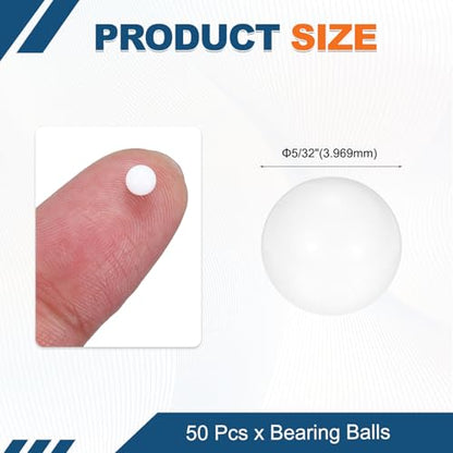 uxcell 50Pcs 5/32"(3.969mm) Aluminum Oxide Ceramic Bearing Balls, Al2O3 Ceramic Balls G10 Precision for Precision Instruments, White - size: 5/32"(3.969mm)